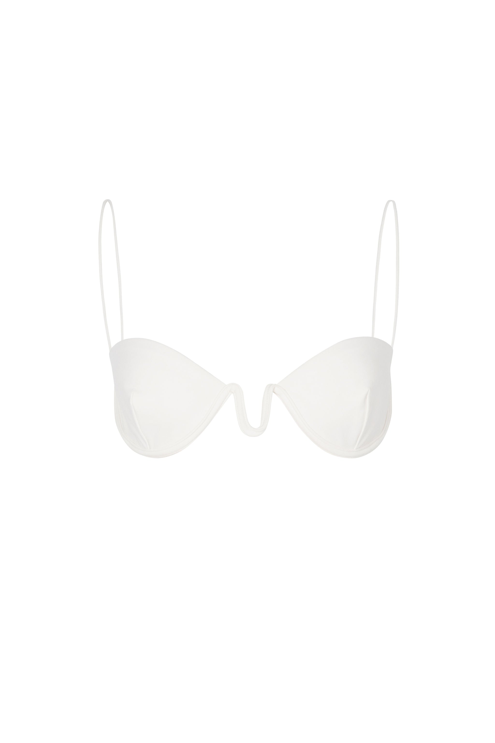 Ecru Fine Strap Wire Balconette Bikini Top