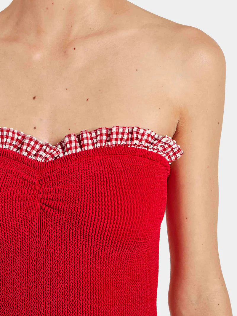 Dolly Seersucker One Piece Swimsuit Red Gingham