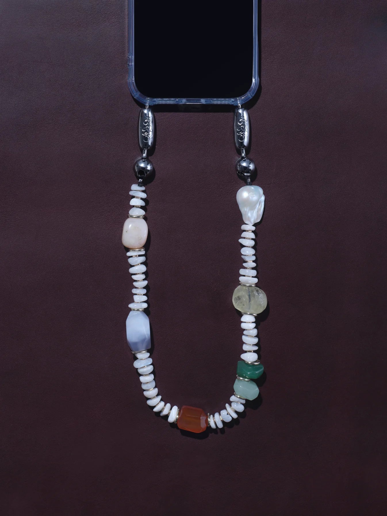 Stacked Gemstone + Pearl Wristlet