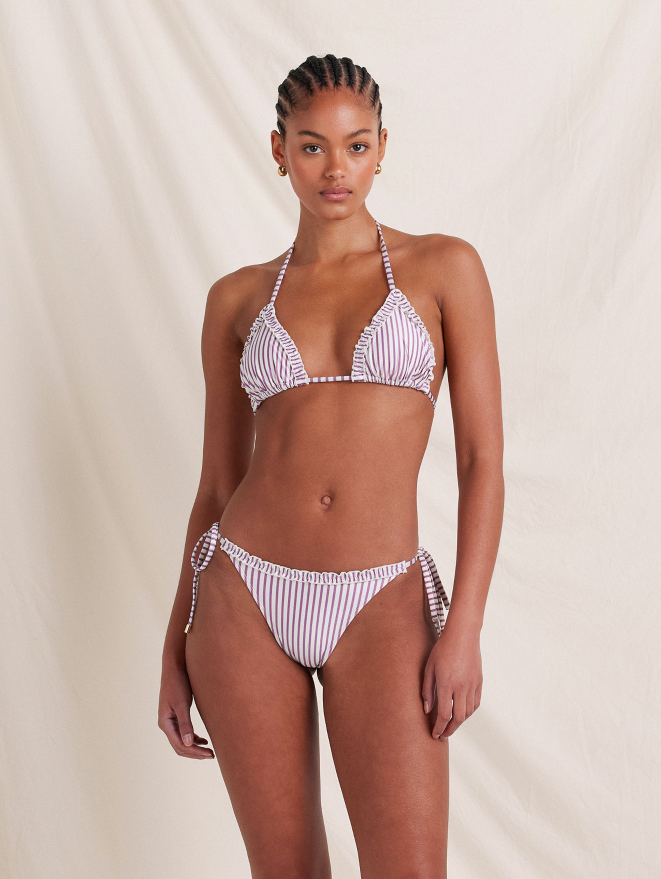 Ruffle Essential String Bikini Bottom Muave