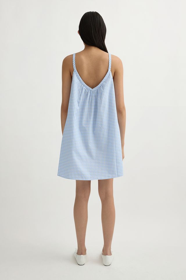 POSSE Lila Mini Dress in Blue, Patterned Size M